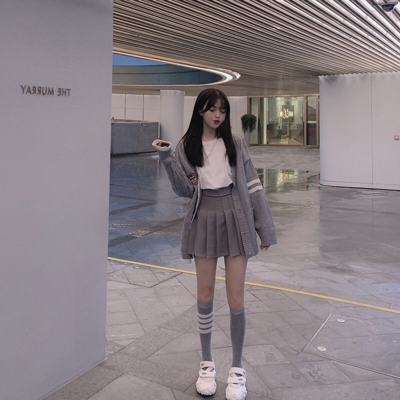 社会女早秋学院风jk套装裙女快手网红同款针织毛衣外套百褶短裙毛衣