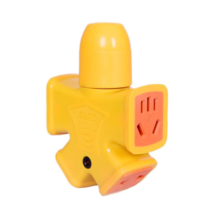 不带线大字型橡胶地拖插座防摔防爆大功率无线地拖插板插座排插668a黄