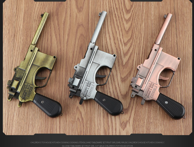 驳壳抢毛瑟模型全金属儿童玩具枪1205王八盒子枪军事模型不可发射古铜