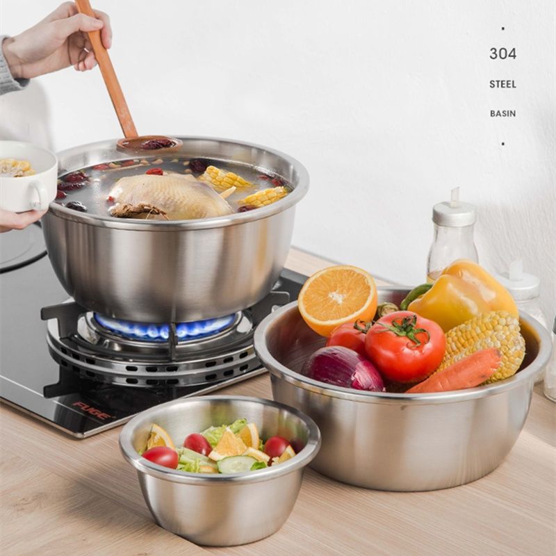 304不锈钢盆厨房和面盆打蛋盆加深盆洗菜盆洗脸盆家用洗米沥水盆特厚