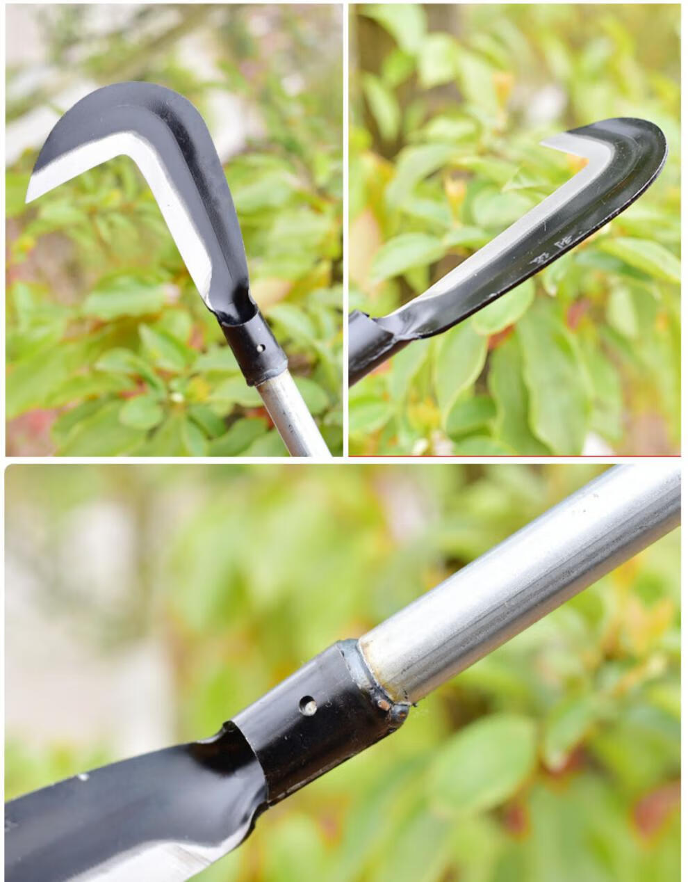 户外扫墓除草工具加长镰刀草刀柴刀枝弯刀农用割草刀廉刀连刀玫红色60