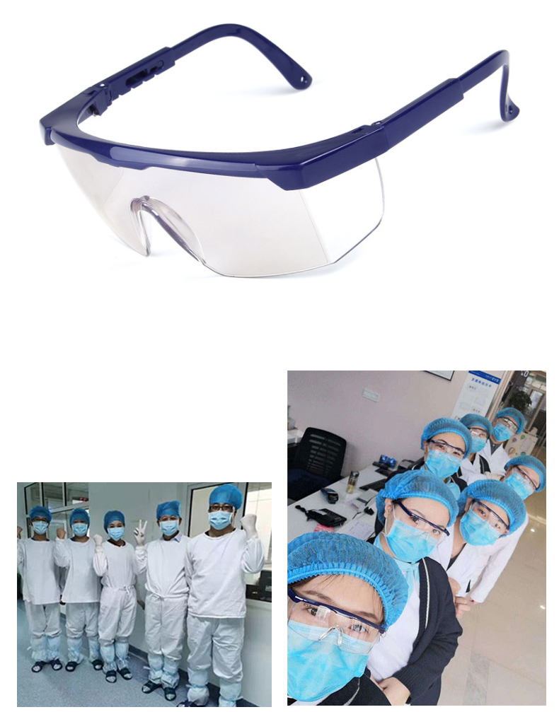 情护目镜防飞溅防风沙可配防蓝光镜防病毒眼罩医护眼镜防飞沫 黑色5副