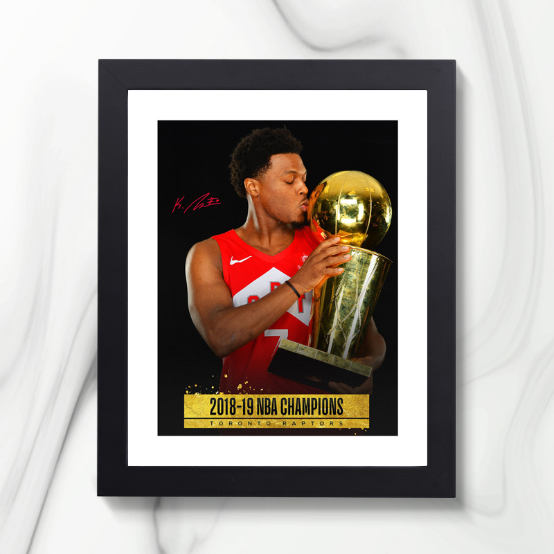 腾讯体育nba总猛龙全队签名款实木相框画框装饰画球迷礼物伦纳德洛瑞