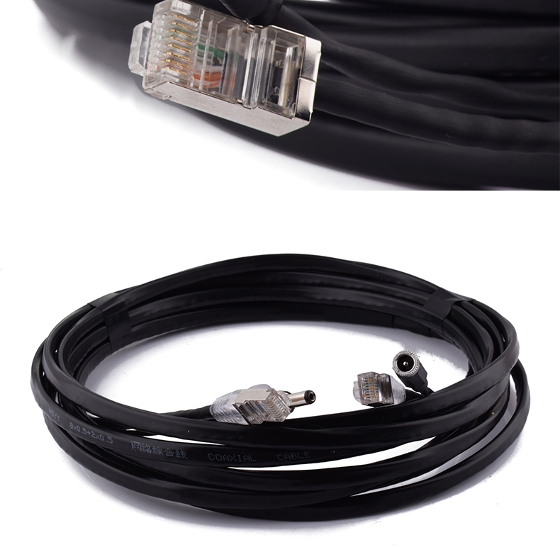 室内外网络监控带电源一体线摄像头二合一体综复合线即插即用成品4芯