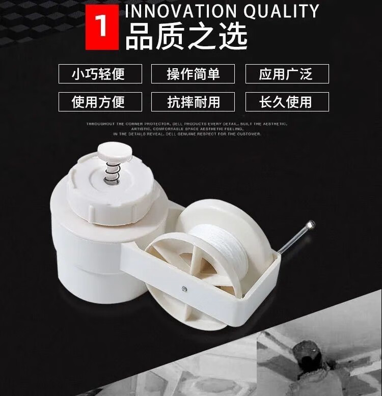 老式pvc塑料墨斗耐摔手动手摇式木工划线器墨斗装修施工弹线棉线一个