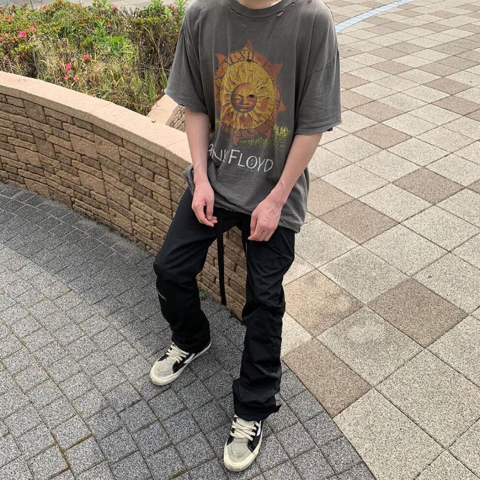 pink floyd太阳神复古印花t恤vintage宽松贾斯丁比伯同款纯棉短袖潮