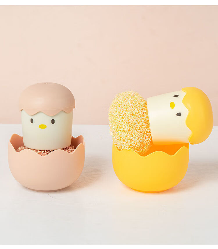 贝柚 纳米钢丝球清洁球可爱蛋壳鸡厨房洗碗灶台去污不掉丝洗锅刷带