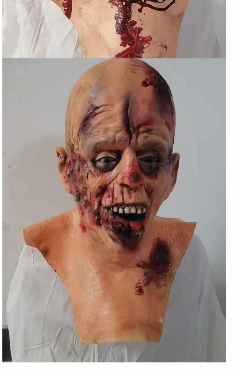 现货直发圣节恐怖面具鬼屋密室逃脱骷髅女鬼丧尸僵尸恶心吓人鬼脸头套