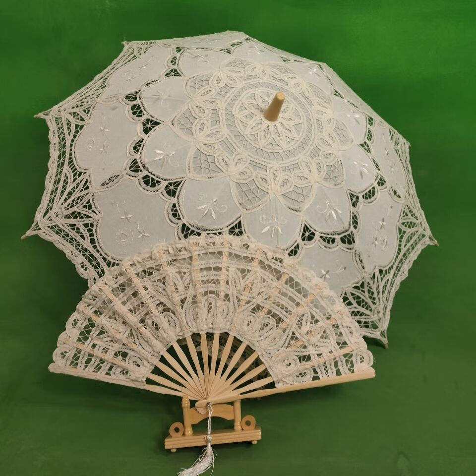 盼玫服饰配件洛丽塔伞非遗手工百代丽花边长柄蕾丝伞复古宫廷公主洋伞