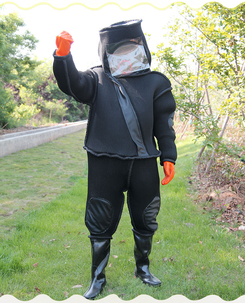 马蜂服马蜂防蜂服加厚全套透气防蜂衣胡峰专用连体耐磨马蜂衣服 白色