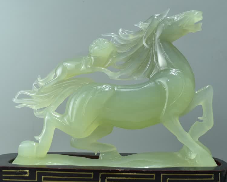 岫玉摆件精品玉马摆件辽宁岫岩玉石马到成功玉器工艺品12号