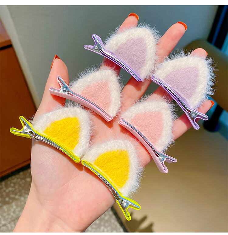 一对装韩国儿童卡通猫耳朵发夹小女孩女童可爱公主发卡发饰夹子女生日