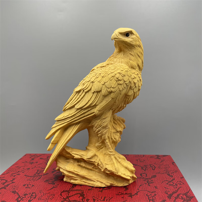 倍喜欢黄杨木雕摆件老鹰摆件公司开业礼物乔迁办公室动物装饰品鸟摆件