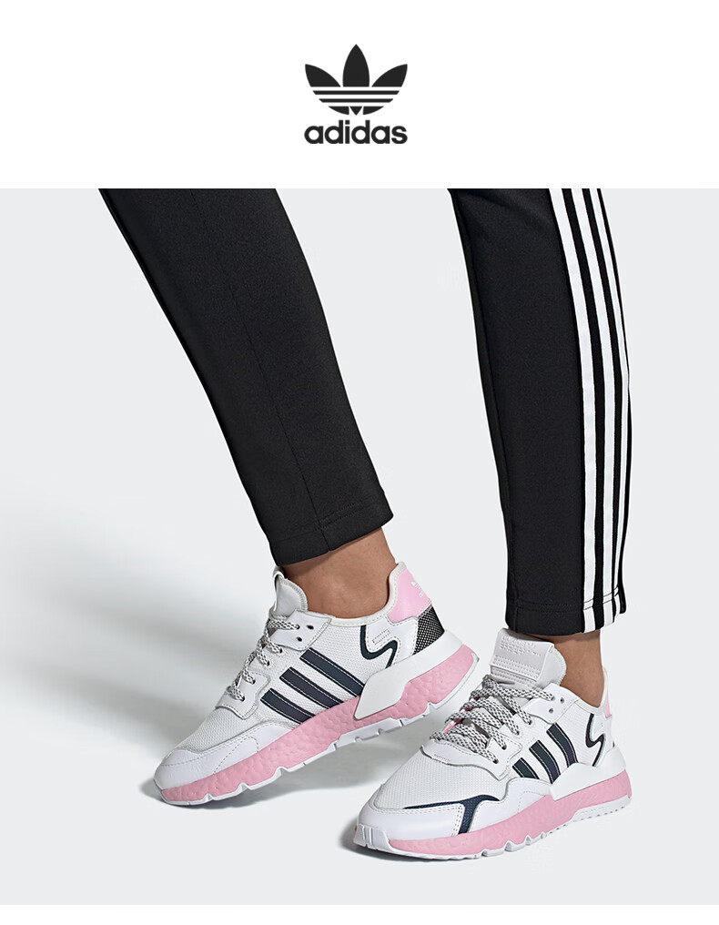 adidas阿迪达斯2020三叶草nitejogger男女经典大童休闲鞋fv4137355码3