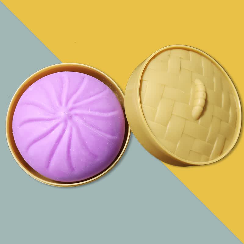 假捏捏乐神器小模型硅胶捏包发泄3个包子蒸笼小礼品颜色可备注大号