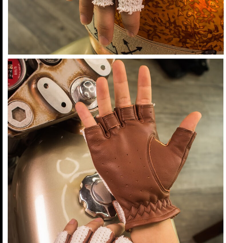 uglybros丑兄弟摩托车骑行手套半指夏季透气防摔复古机车男女 【ubg