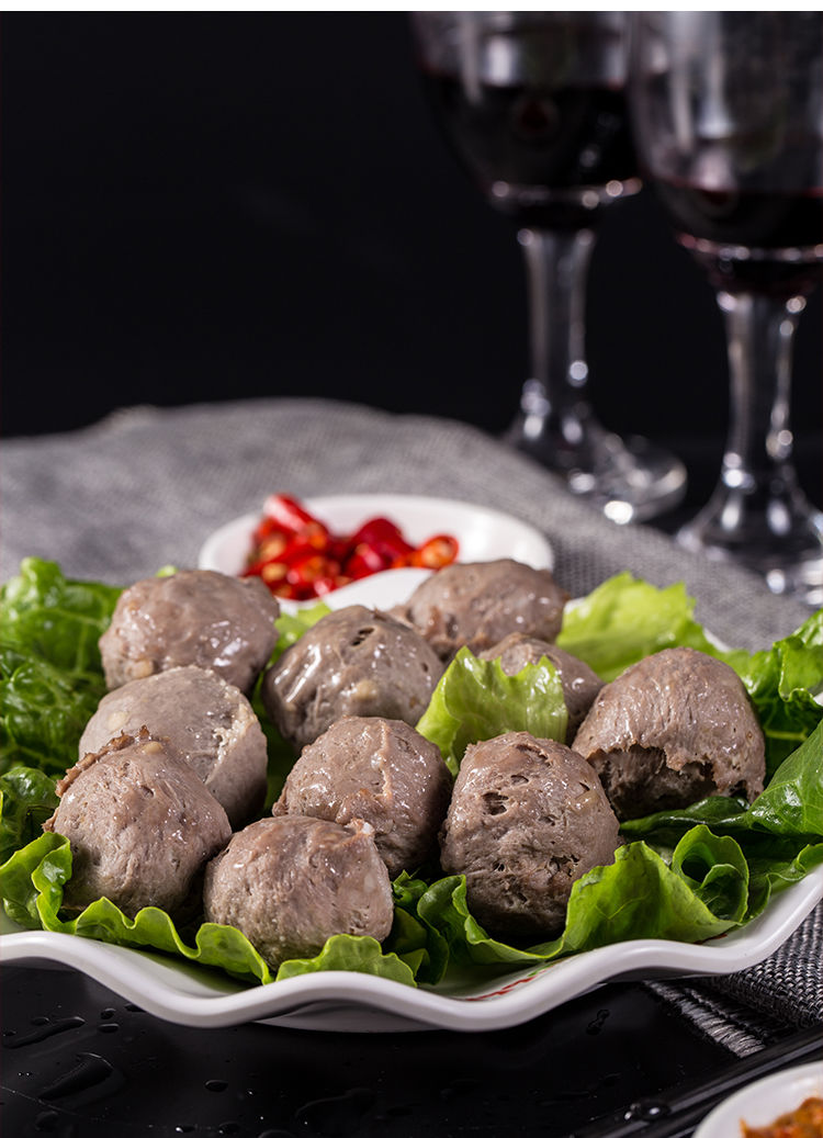 手打汕头潮州牛筋丸火锅烧烤批发牛丸子腾旺纳跃一斤牛肉丸一斤牛筋丸