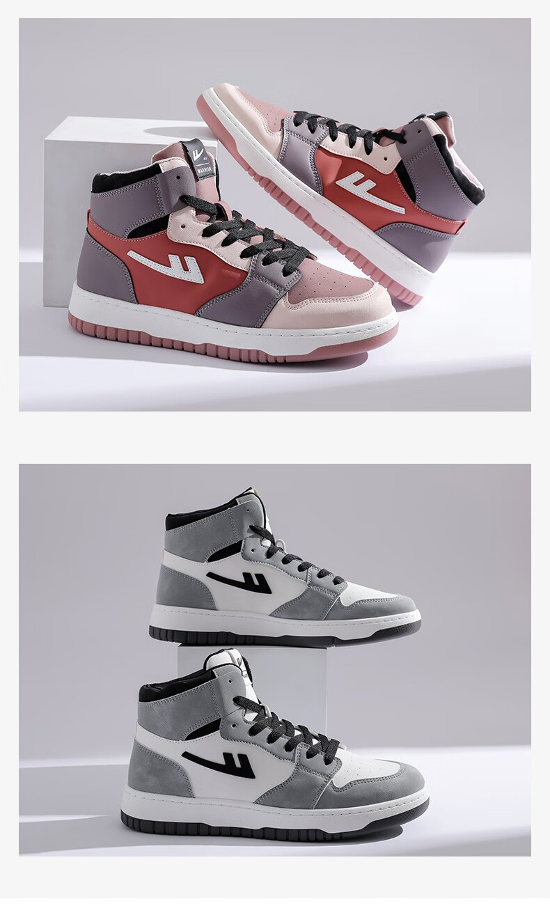 回力女鞋情侣款高帮aj板鞋女休闲鞋子女士新品秋冬季皮面经典空军一号