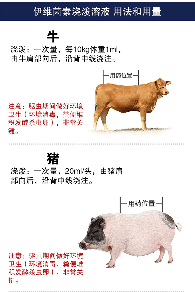 兽用伊浇宁伊维菌素浇泼溶液猪药牛羊马兽用兽药驱虫药海达打虫宁
