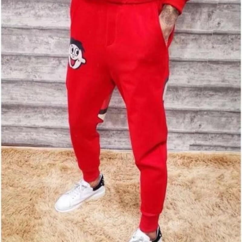 商场同款nrhyz新品旺仔牛奶衣服社会男套装网红抖音一套裤子t恤短袖