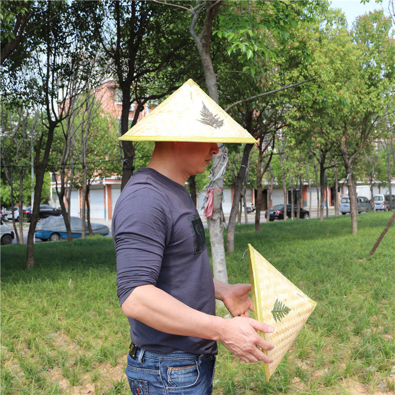草帽农民干活男女旅游防雨帽三叶帽防雨防晒塑料款中国梦数量拍2发3