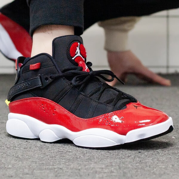 nike耐克男鞋jordan6ringsaj六冠王黑红运动跑步篮球鞋