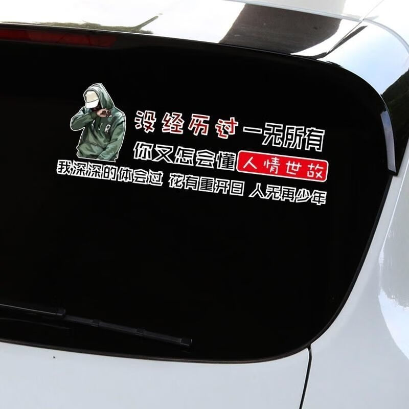 迪彦个性创意搞笑车贴贴画车身装饰没经历过一无所有