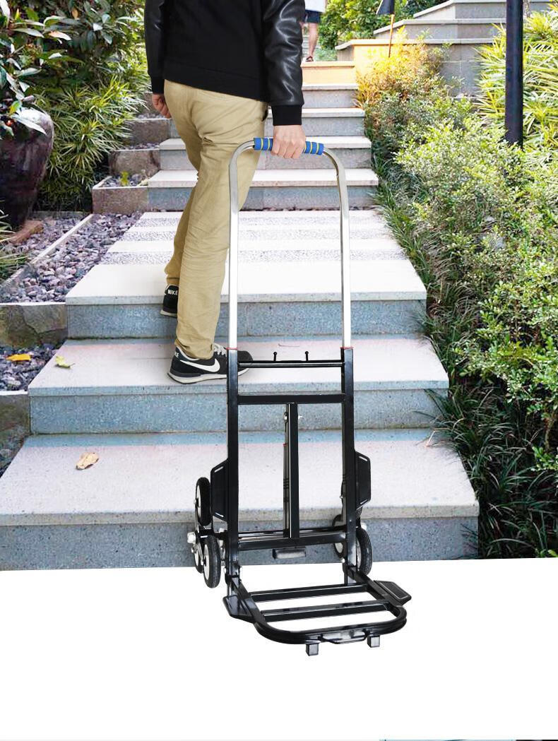 佳楚爬楼梯手拉车家用小推车拖车折叠拉货车六轮pu轮升级加厚方管