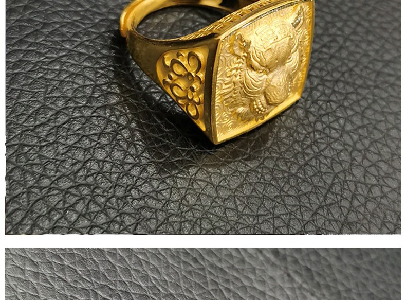 足金9999帝王虎金戒指男款 霸气生肖老虎虎头活口男士纯金戒指老板戒