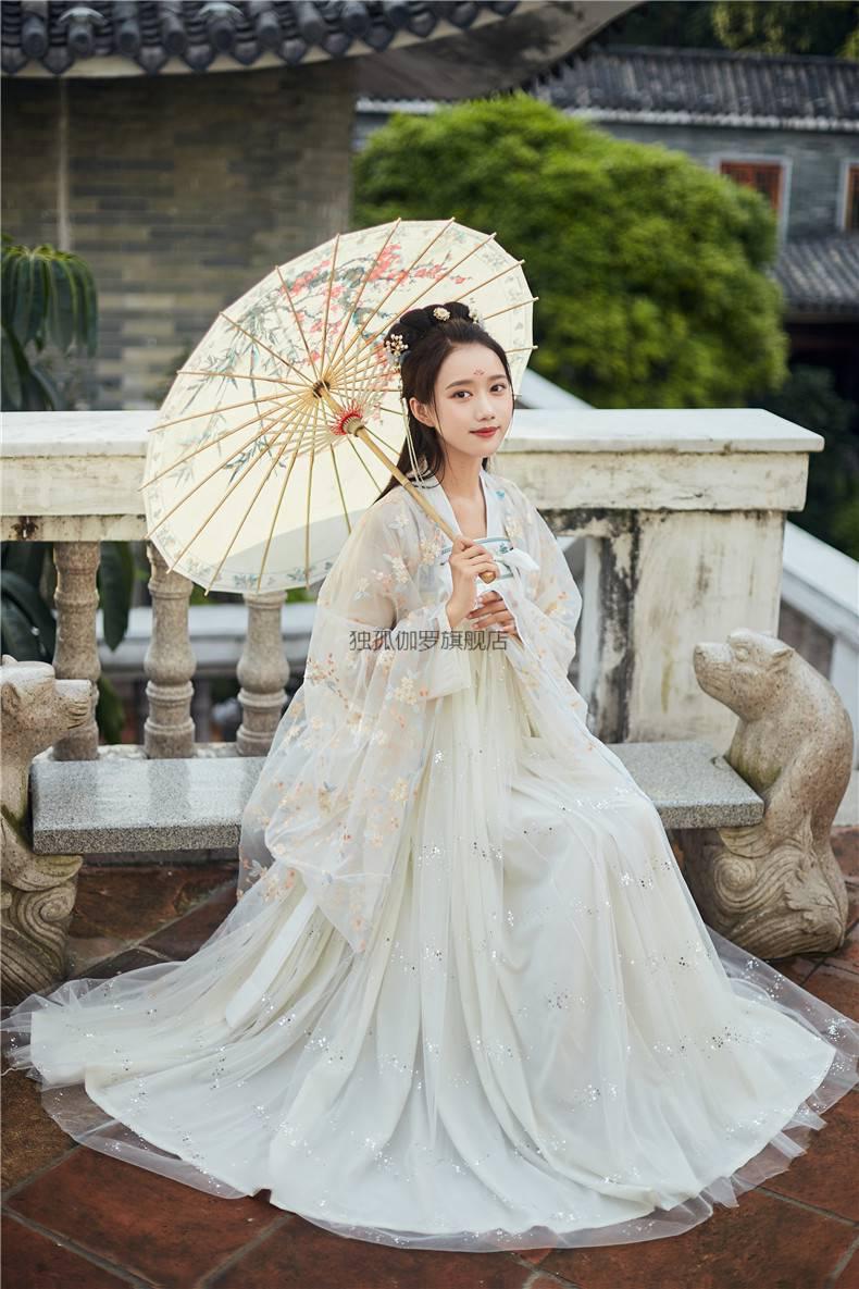 新款古装女汉服仙女服广袖对襟齐胸襦裙仙气古风女大码6米摆大袖衫品