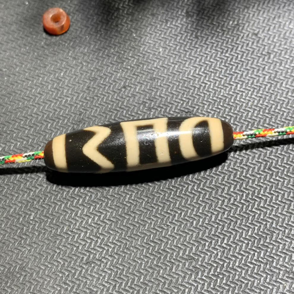 贵鸿 高油特殊图腾息增怀诛虎牙天珠 西藏藏传男女锁骨手链 虎牙天珠