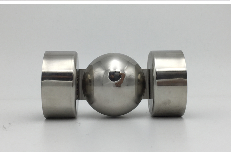 304不锈钢弯头万向转马蹄圆形楼梯栏杆pvc扶手拐角配件万向接头304