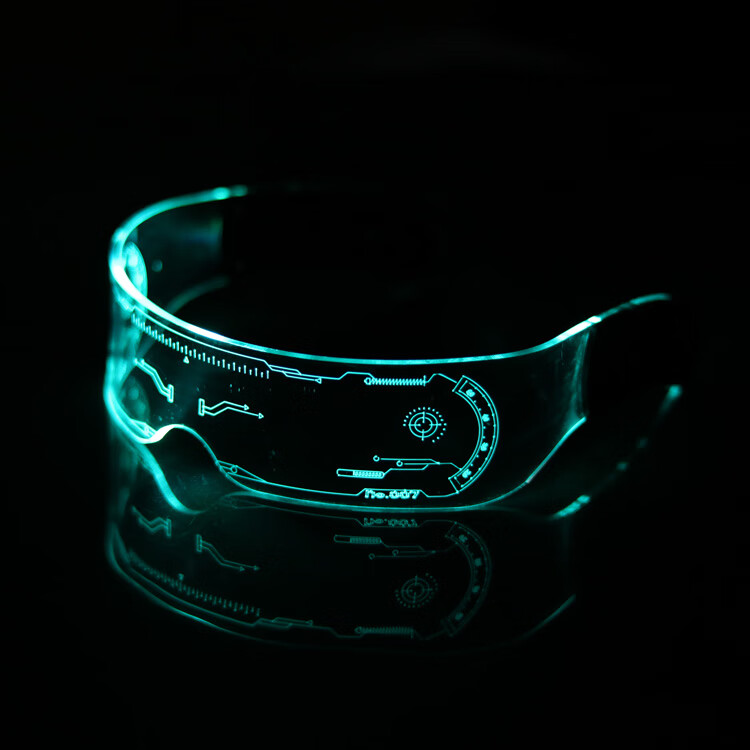 赛博朋克眼镜发光未来科技感眼镜led拍照道具抖音男女科七彩自动变色