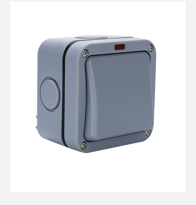 际工室外防水开关ip66户外防水盒一开双开明装防暴雨照明灯光保护盒一