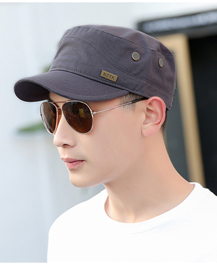 短帽檐男帽时尚男士帽子冒了单帽短舌春秋平顶新款夏青年户外轻薄速干