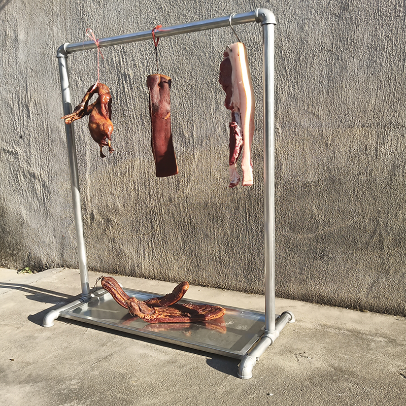挂香肠腊肉烤鸭架子带托盘油水盘阳台悬挂晾晒架加厚可拆卸挂肉架 长