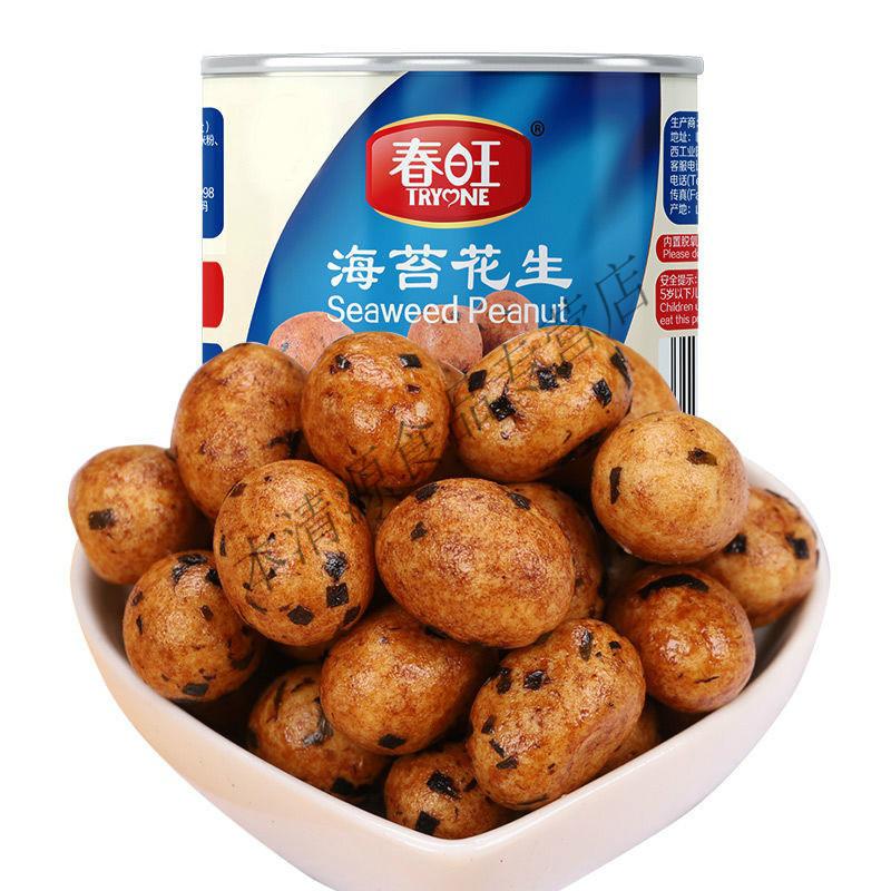小鱼戏花生 春旺多味花生 150克罐 多规格 麻辣花生仁 海苔芥末鱼皮