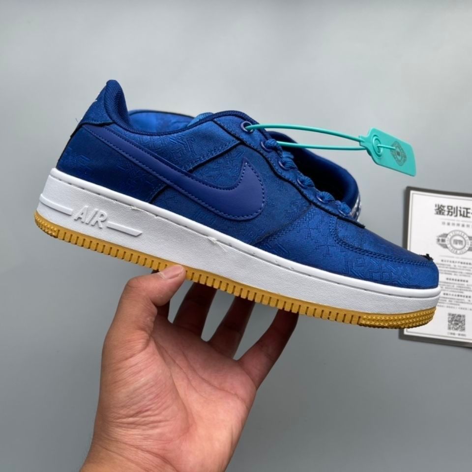 致纳帛联名aj莆田纯原高版本空军一号af 1粉丝绸白丝绸黑蓝丝绸陈冠希