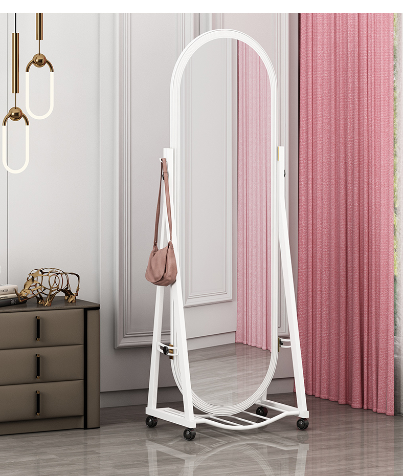 镜子半身镜穿衣镜家用落地镜旋转衣柜镜可移动女生卧室化妆镜立体试衣