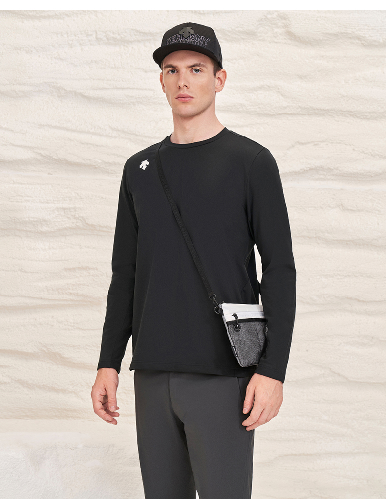 descente迪桑特training男子长袖针织衫d1491ttl90黑色bkl17596a