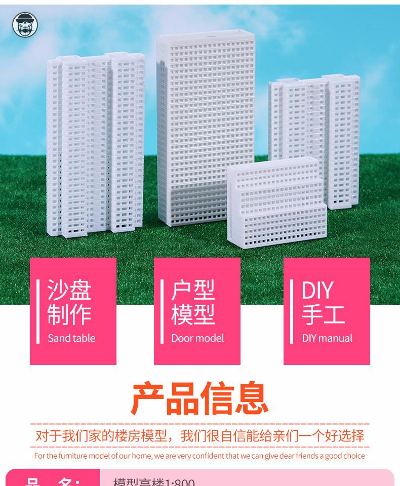 别墅模型建筑沙盘材料diy手工仿真配景房子模型大厦办公楼写字楼高楼