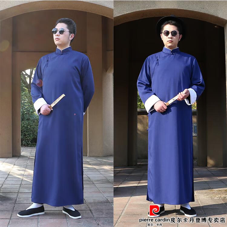 皮尔卡丹官方品牌男装民国风男装中式伴郎服兄弟团礼服长袍马褂唐装