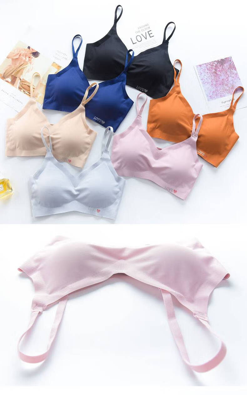 学生高中少女美背背心睡眠薄款运动文胸小胸乳罩纹胸衣法国聚拢胸罩聚