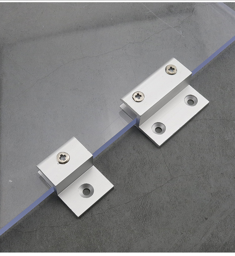 铝合金层板托h型玻璃固定夹镜子托广告牌支架亚克力层板隔板托架h卡子