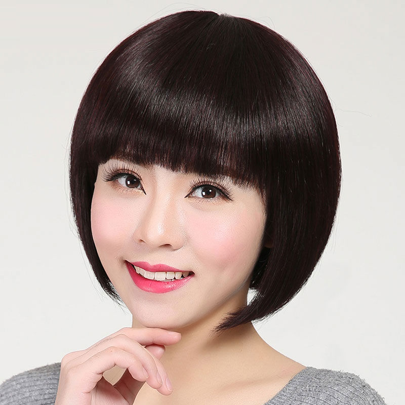 假发女短发bobo内扣波波头圆脸网红修脸短直发真发全头套自然逼真升级