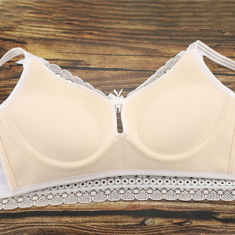 加厚文胸超厚9馒头杯平胸飞机场白色特厚蕾丝无钢圈文胸少女士小胸