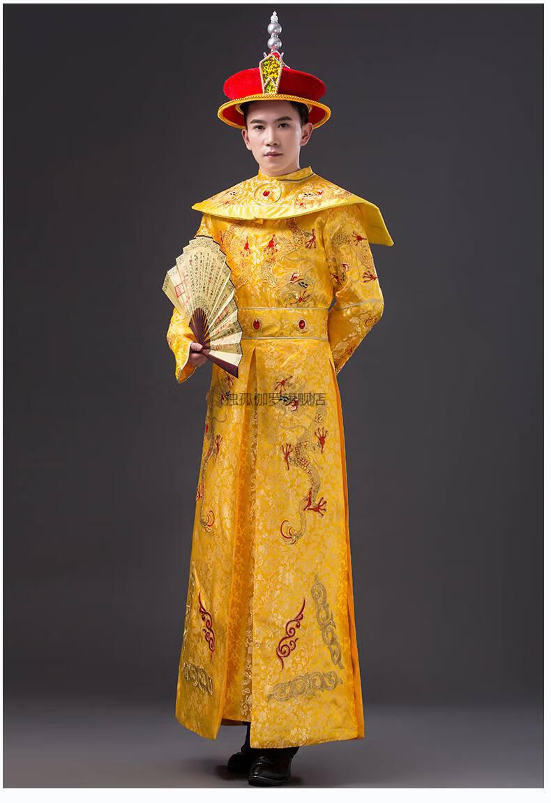 皇上清朝官服皇帝服装龙袍衣服古代皇帝的服装古装皇帝衣服男亮片旗装