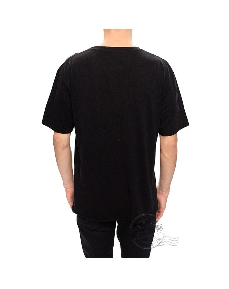 ysl圣罗兰t恤男士字母图案圆领短袖480406b1g9787黑色xl