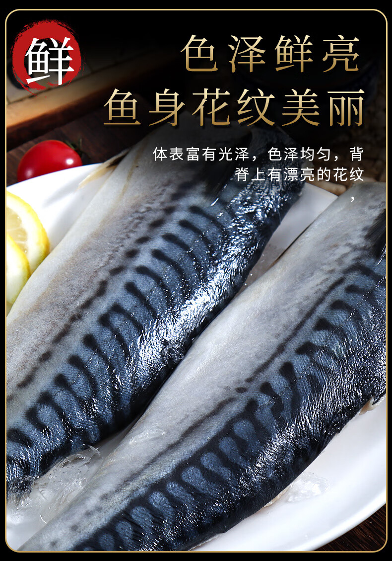 蜜鮮灣 青花魚冷凍鯖魚生鮮海鮮燒烤食材青花魚片鮐鮁魚海魚海鮮水產