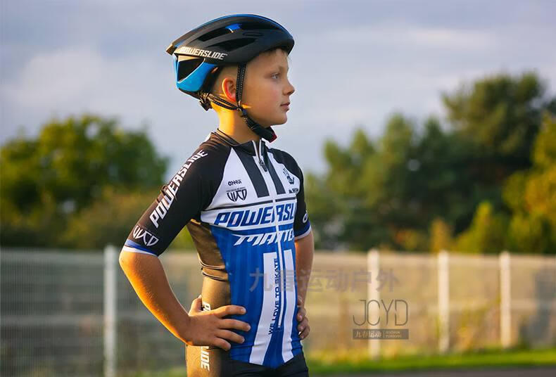 速滑服夏季 powerslide荷兰轮滑服宝狮莱速滑队同款短袖连体服钜惠 黑